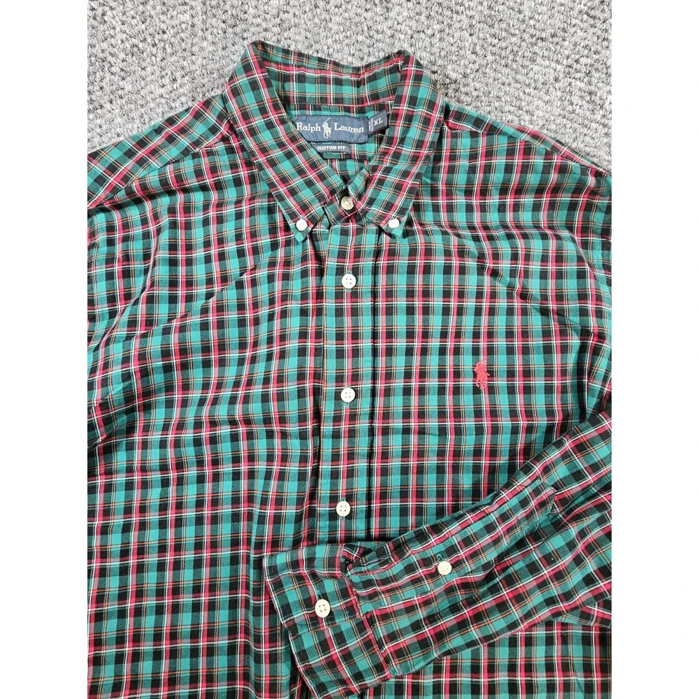 Polo Ralph Lauren Plaid Flannel Casual Dress Shirt Long Sleeve XL‎ Custom Fit